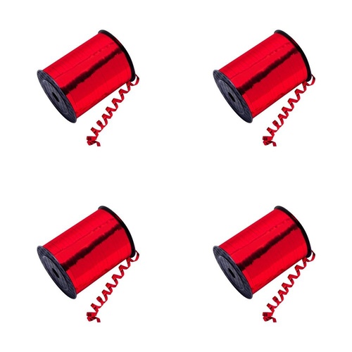 Curling Ribbon Red Metallic 5mm x 500 Yards Pack of 4