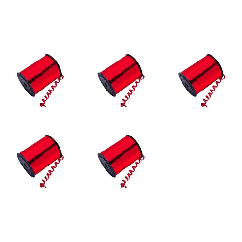 Curling Ribbon Red Metallic 5mm x 500 Yards Pack of 5