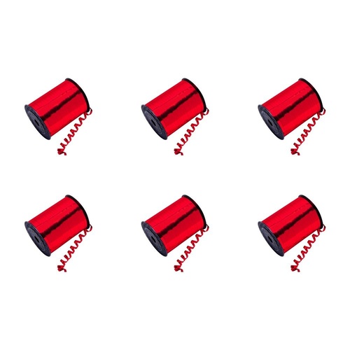 Curling Ribbon Red Metallic 5mm x 500 Yards Pack of 6