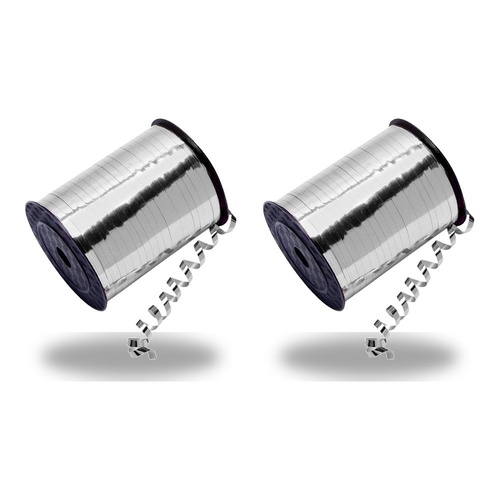 Curling Ribbon Metallic Silver 5mm x 500 Yards Pack of 2