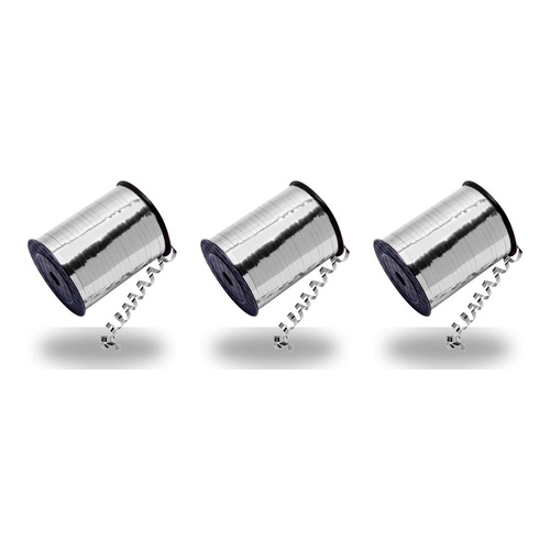 Curling Ribbon Metallic Silver 5mm x 500 Yards Pack of 3