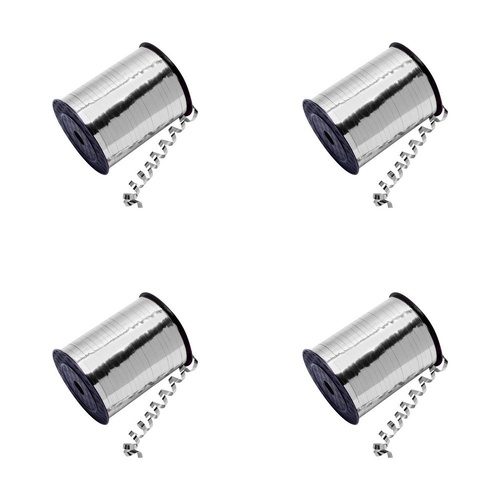 Curling Ribbon Metallic Silver 5mm x 500 Yards Pack of 4