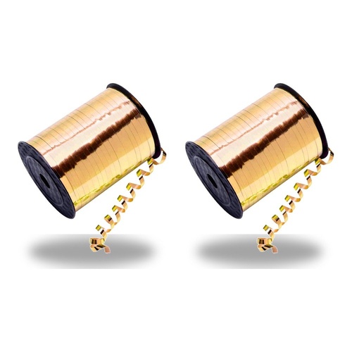 Curling Ribbon Gold Metallic 5mm x 500 Yards Pack of 2