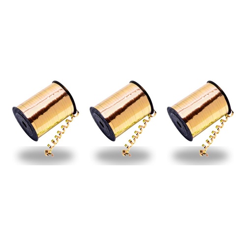 Curling Ribbon Gold Metallic 5mm x 500 Yards Pack of 3