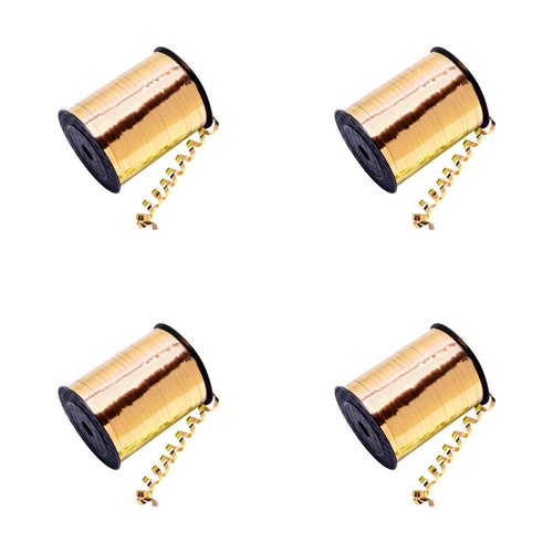 Curling Ribbon Gold Metallic 5mm x 500 Yards Pack of 4