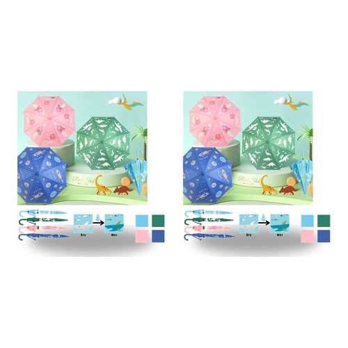 Kids Colour Changing Umbrella Assorted Prints - Random Design and Colour Supplied Pack of 2