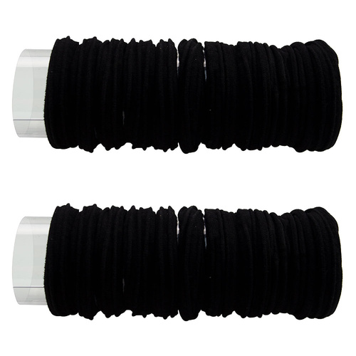 Black Elastic Hair Bands 20 Pack Strong No Snag Hold for All Hair Types
