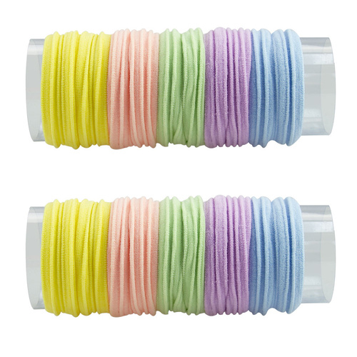 Pastel Elastic Hair Bands 20 Pack 2x10 No Metal No Snag Soft Hold