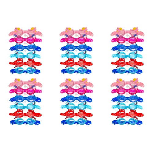 Kids Swimming Goggles Animal Designs with Ear Plugs Assorted - Random Design and Colour Supplied Pack of 6