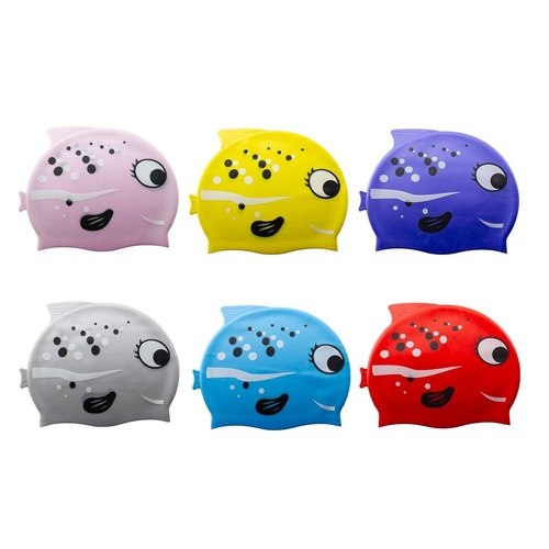 Kids Swimming Cap Mrs Fish Assorted Colours - Random Colour Supplied