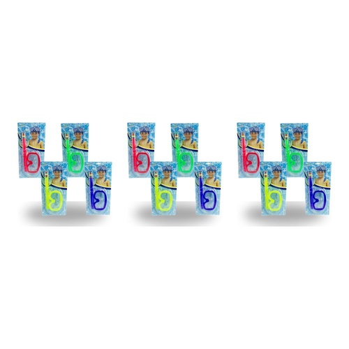 Kids Swimming Goggles Mask and Snorkel Set Assorted Colours - Random Colour Supplied Bundle of 3