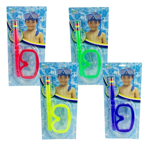 Kids Swimming Goggles Mask and Snorkel Set Assorted Colours - Random Colour Supplied