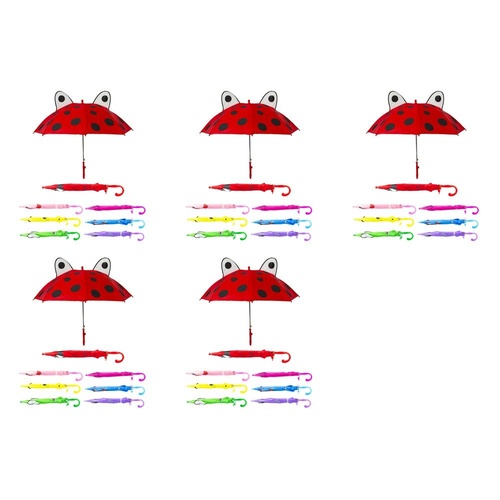 Kids Umbrella with Pop-Up Eyes Assorted Designs - Random Design and Colour Supplied Pack of 5