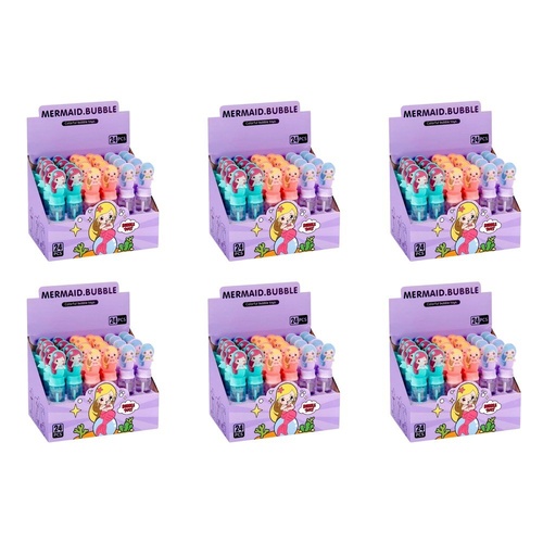 Mermaid Bubble Wand Bottles Counter Display of 24 Bundle of 6