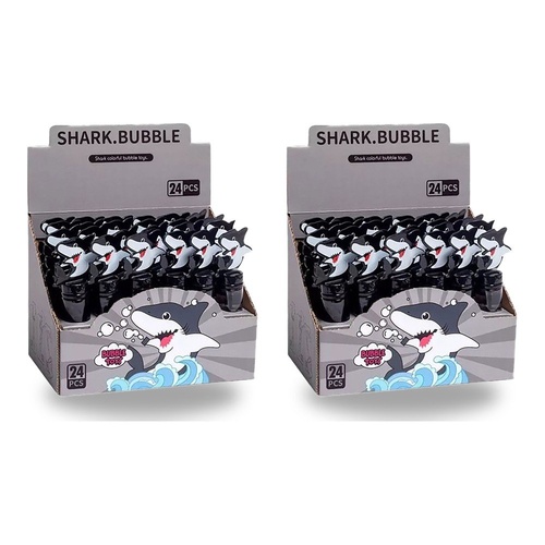 Shark Bubble Wand Bottles Counter Display of 24 Bundle of 2