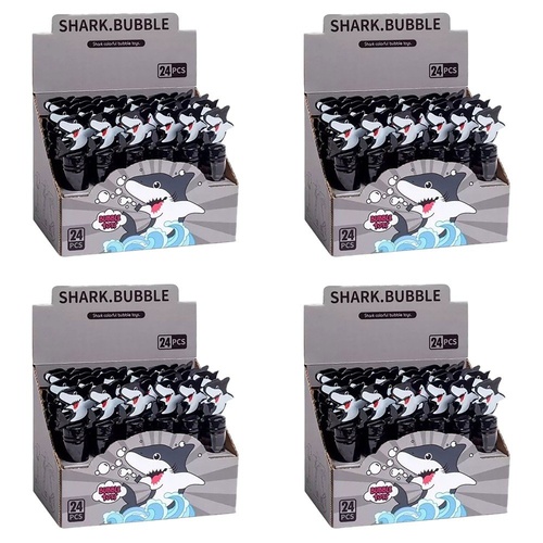 Shark Bubble Wand Bottles Counter Display of 24 Bundle of 4