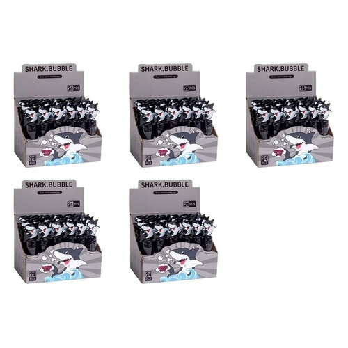 Shark Bubble Wand Bottles Counter Display of 24 Bundle of 5