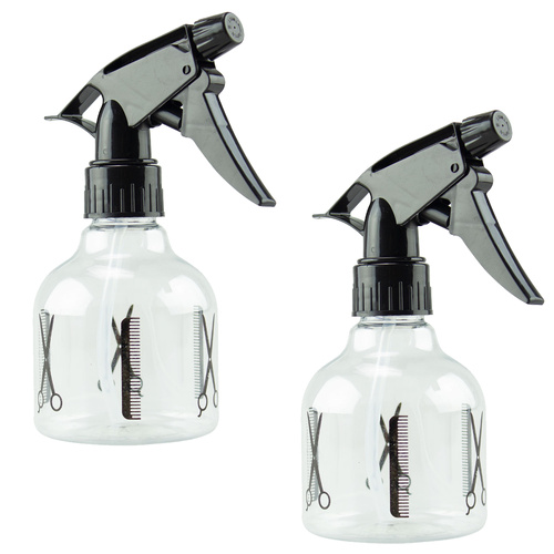 Transparent Barber Spray Bottles Small Refillable 2 Pack Fine Mist