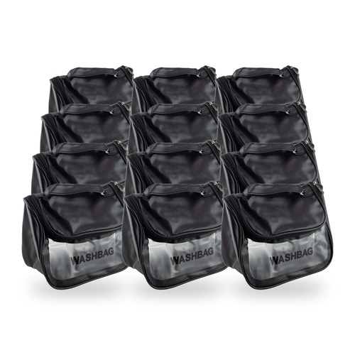 Lulu Grace Washable Toiletry Bag Black Large Size Pack of 12