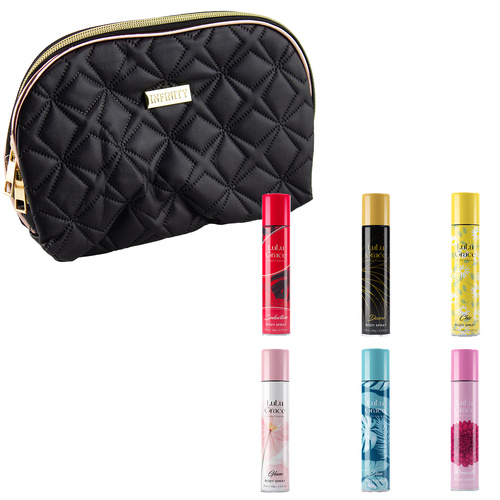 Lulu Grace Body Spray Collection 75ml Set with Black Cosmetic Bag