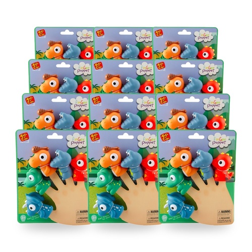 Kids Finger Puppet Set Of Five Dinosaur Design Pack of 12