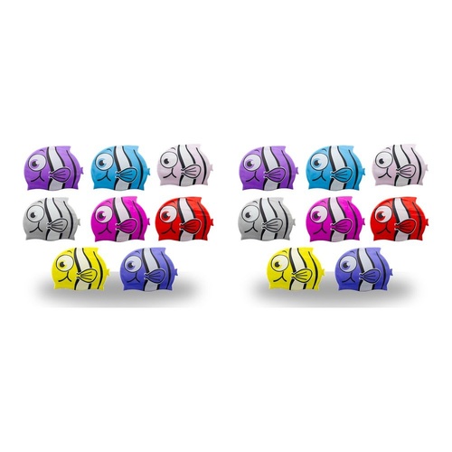 Kids Swimming Cap Clownfish Assorted Colours - Random Colour Supplied Pack of 2
