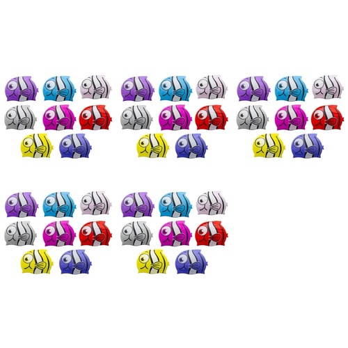 Kids Swimming Cap Clownfish Assorted Colours - Random Colour Supplied Pack of 5