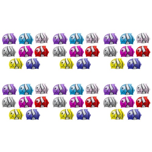 Kids Swimming Cap Clownfish Assorted Colours - Random Colour Supplied Pack of 6