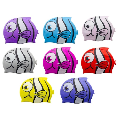Kids Swimming Cap Clownfish Assorted Colours - Random Colour Supplied