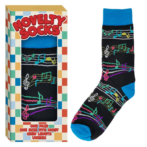 Music Note Novelty Socks Gift Boxed for Men Women Musical Crew Socks