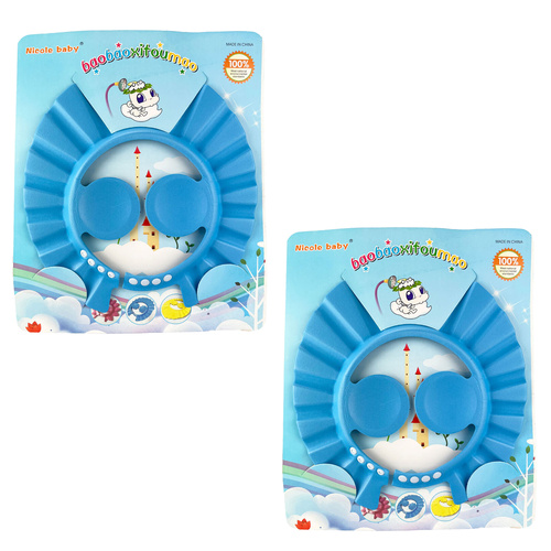 Nicole Baby Blue Adjustable Shampoo Hat Bath Visor Soft Eco Safe 2 Pack