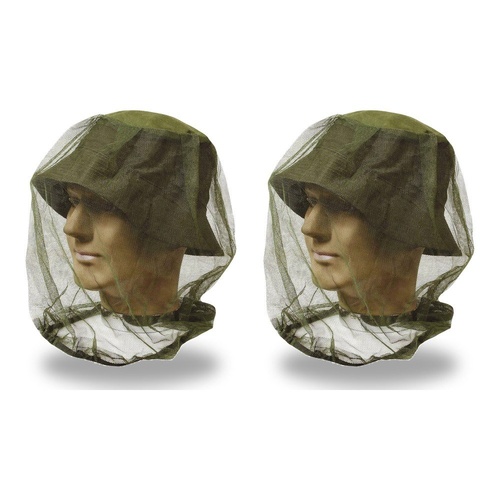 Mosquito Head Net 38 x 48cm Assorted Colours - Random Colour Supplied Pack of 2