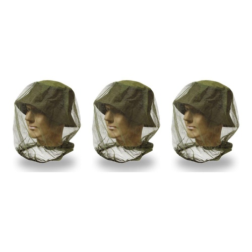 Mosquito Head Net 38 x 48cm Assorted Colours - Random Colour Supplied Pack of 3