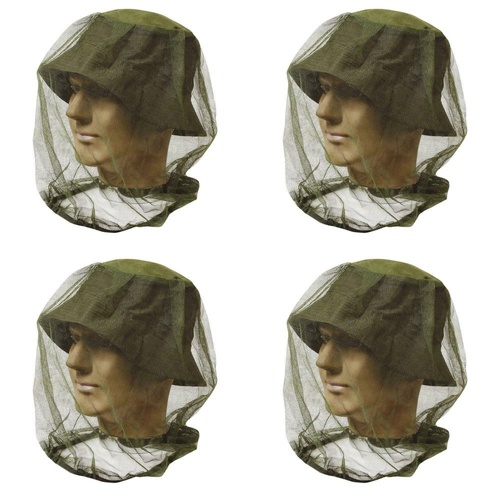 Mosquito Head Net 38 x 48cm Assorted Colours - Random Colour Supplied Pack of 4