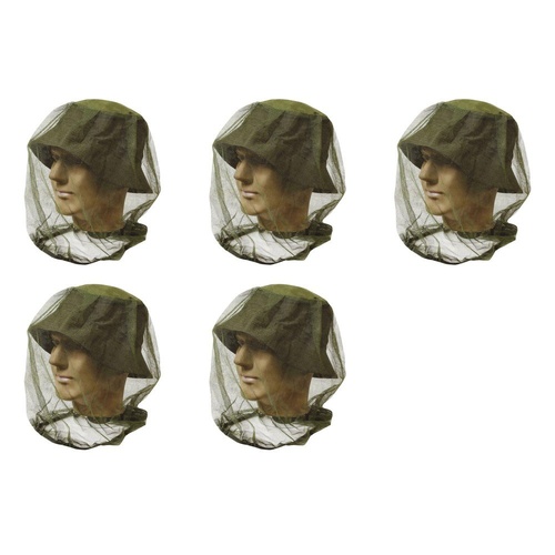 Mosquito Head Net 38 x 48cm Assorted Colours - Random Colour Supplied Pack of 5
