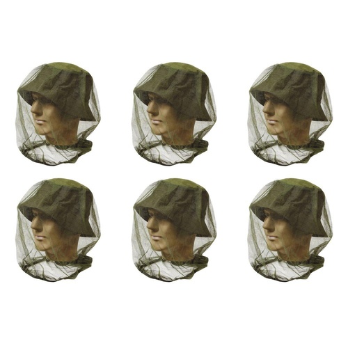 Mosquito Head Net 38 x 48cm Assorted Colours - Random Colour Supplied Pack of 6