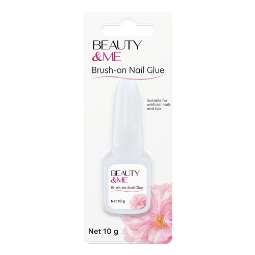 Beauty & Me Brush On Nail Glue Easy Application Strong Salon Hold