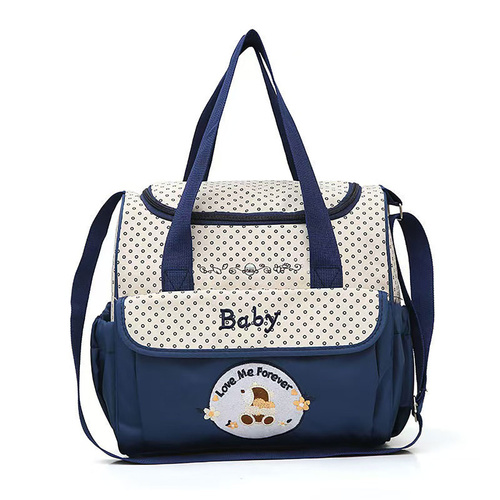 Baby & Me Blue Diaper Bag Spacious Stylish & Travel Ready Nappy Tote
