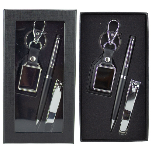 Novelty Mens Gift Set 3pc Keychain Pen and Nail Clippers Grooming Gift