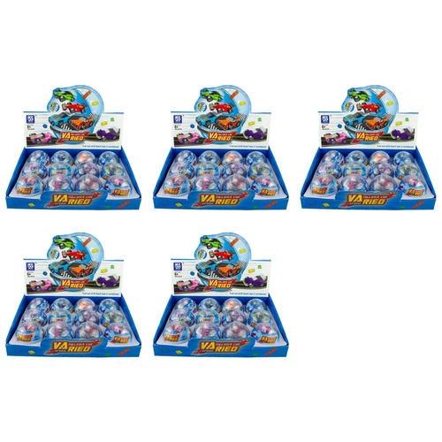 Novelty Gift Surprise Egg Pull Back Block Car Counter Display of 12 Bundle of 5