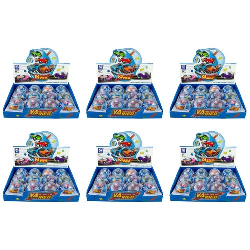 Novelty Gift Surprise Egg Pull Back Block Car Counter Display of 12 Bundle of 6
