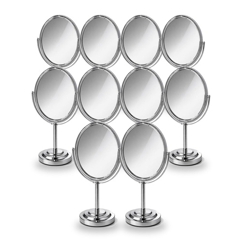 Oval Vanity Mirror 25cm x 13cm Chrome Swivel Stand Pack of 10