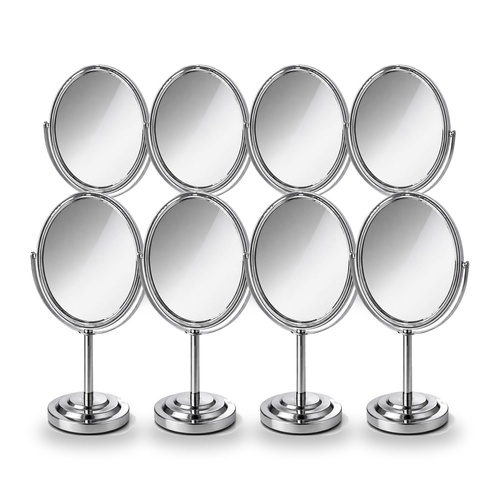 Oval Vanity Mirror 25cm x 13cm Chrome Swivel Stand Pack of 8