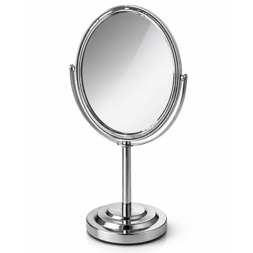 Oval Vanity Mirror 25cm x 13cm Chrome Swivel Stand