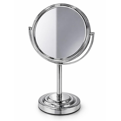 Round Vanity Mirror 26cm x 15cm Chrome Swivel Stand
