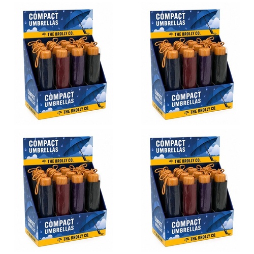 Compact Umbrellas Assorted Colours Counter Display of 12 Bundle of 4