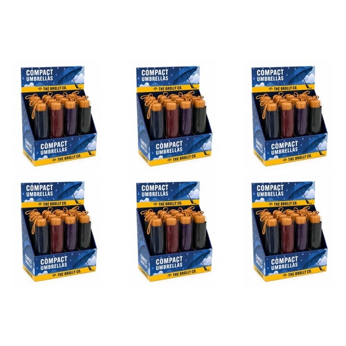 Compact Umbrellas Assorted Colours Counter Display of 12 Bundle of 6