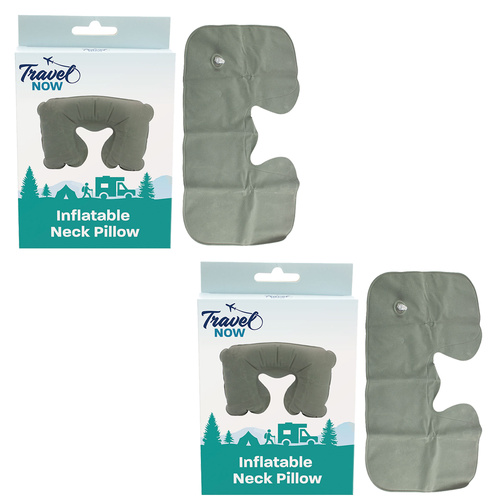 Travel Now Inflatable Neck Pillow 2 Pack Lightweight Air Travel Pillow