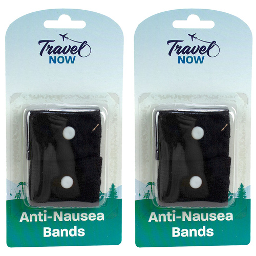 Travel Now Anti Nausea Acupressure Wrist Bands Pack of 2 Motion Sickness Relief