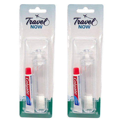 Travel Now & Colgate Travel Toothbrush Kit with 2 x 10g Toothpaste
